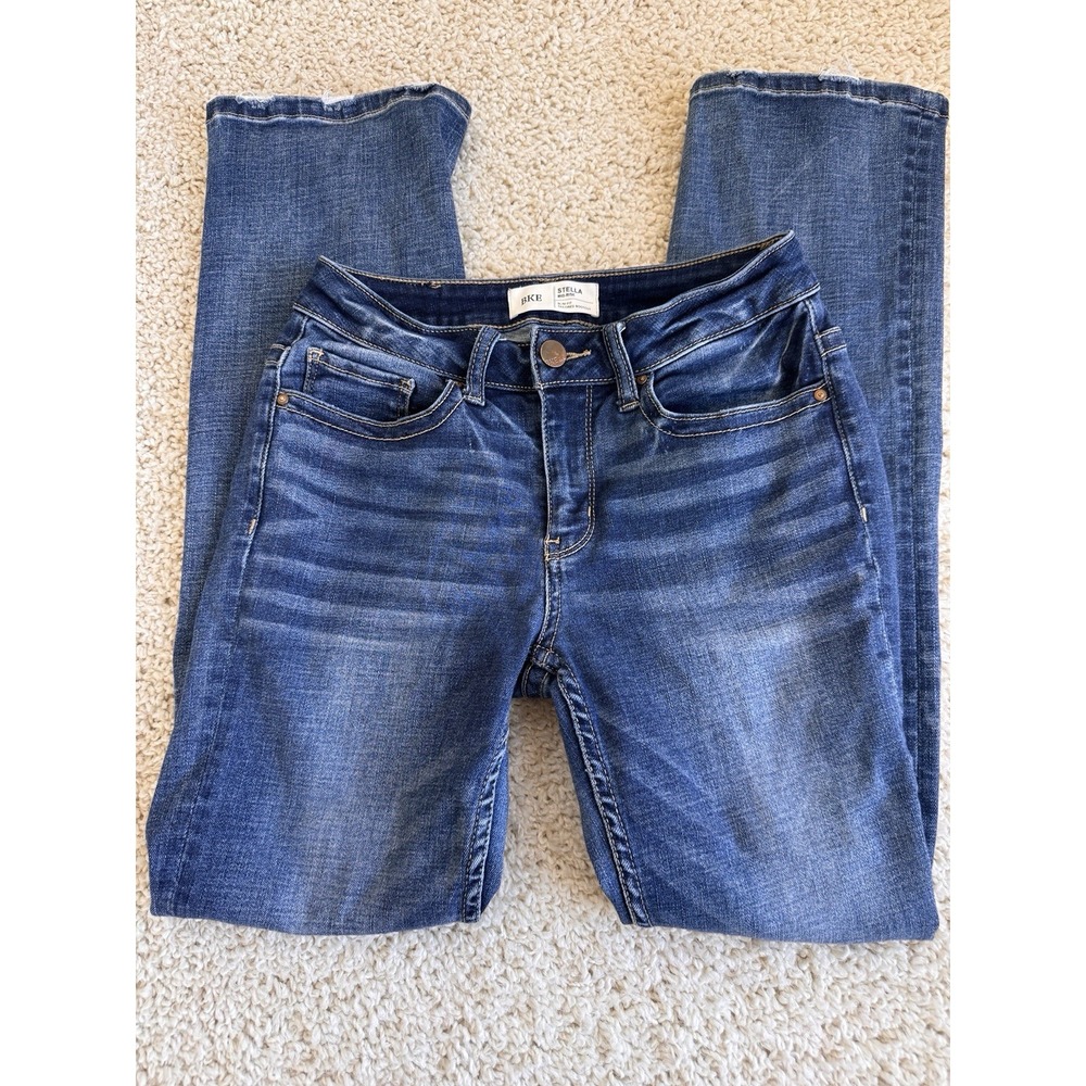 BKE Stella Bootcut Jeans Women 25 Blue Good Mid Rise Slim Fit Tailored Stretch